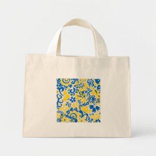 Mini Tote Bag Motif folklorique aux couleurs du drapeau ukrainie