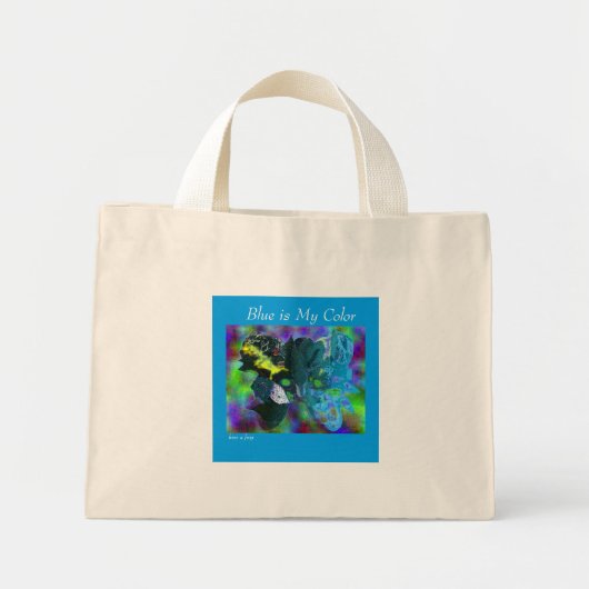 Mini Tote Bag My Blue Shopping (Devant)