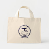 Mini Tote Bag Nautique nom côtier Voilier Baleine Marine Bleu T (Devant)