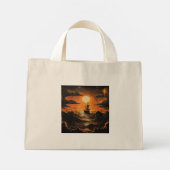 Mini Tote Bag Navire naviguant la nuit (Dos)