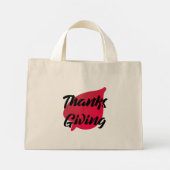 Mini Tote Bag Nice Texte Thanksgiving Typographie sur la feuille (Dos)