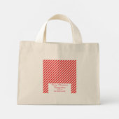 Mini Tote Bag Noël blanc et rouge rayé (Dos)