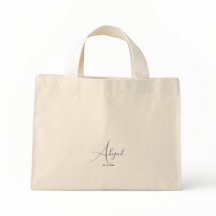 Nom personnalisé et date Tiny Tote Idée de cadeau