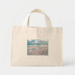 Mini Tote Bag Noms de mariées et de mariées écrits dans le sable