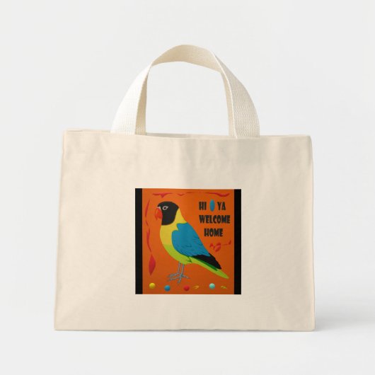 Mini Tote Bag Oiseau de perroquet image art parfait (Devant)