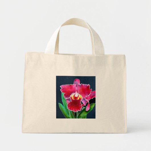 Mini Tote Bag Orchidée rose simple (Devant)