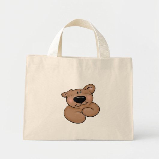 Mini Tote Bag Ours en peluche mignon (Devant)