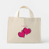 Mini Tote Bag paire de coeurs roses (Dos)