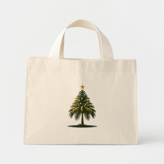 Mini Tote Bag Palmier de Noël, Beach Aloha Noël (Devant)