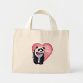 Mini Tote Bag Panda Bear Saint Valentin (Devant)