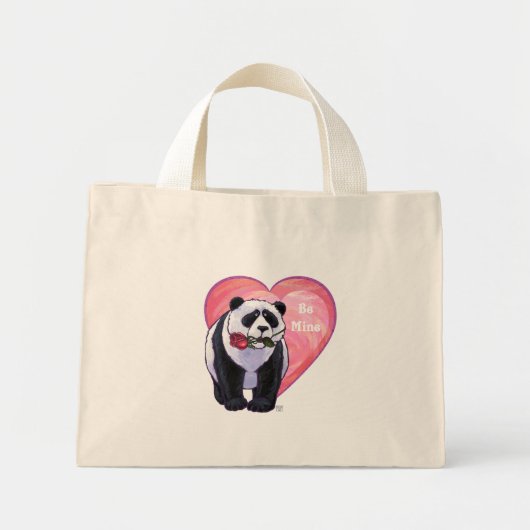 Mini Tote Bag Panda Bear Saint Valentin (Devant)