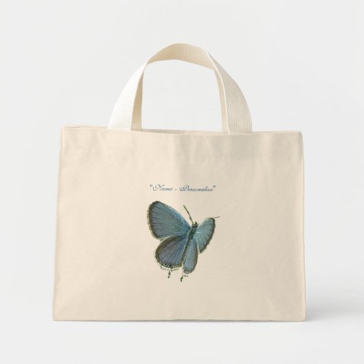 Mini Tote Bag Papillon bleu à queue orientale (Devant)