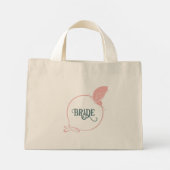 Mini Tote Bag Papillon rose Dusty de mariée Art Nouveau (Dos)