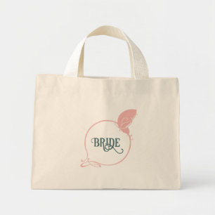 Mini Tote Bag Papillon rose Dusty de mariée Art Nouveau