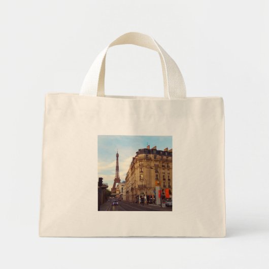 Mini Tote Bag Paris. France. Fleur Eiffel. (Devant)