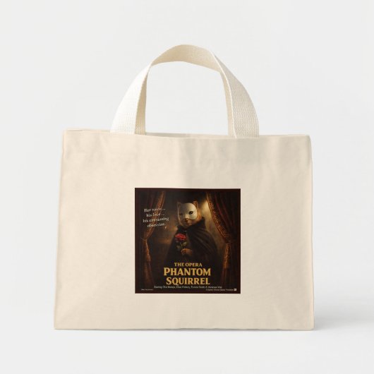 Mini Tote Bag Parodie de l'Opéra Fantôme Écureuil (Devant)