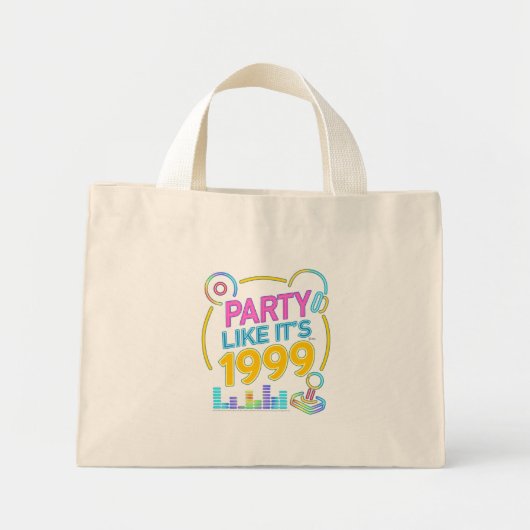 Mini Tote Bag Party Like It’s 1999®™ – Neon Soundtrack  (Devant)