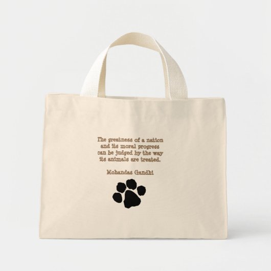 Mini Tote Bag PawPrintGhandi (Devant)