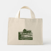 Mini Tote Bag Paysage rural maison de ferme de style coupe (Dos)