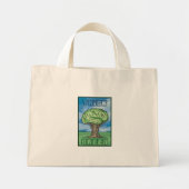 Mini Tote Bag Pensez au cerveau vert (Devant)