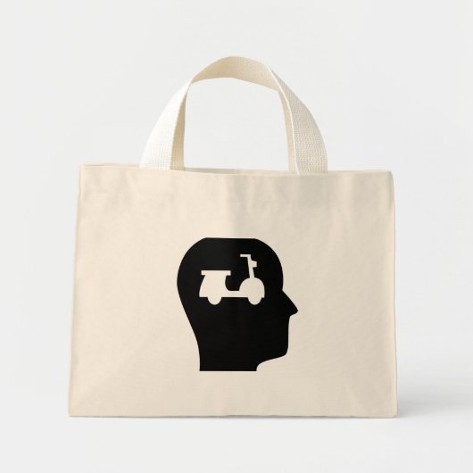 Mini Tote Bag Pensez aux scooters (Devant)