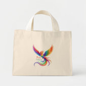 Mini Tote Bag Personalized Rainbow Phoenix Name Birthdate Gift (Devant)