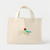 Mini Tote Bag Petit oiseau de prière (Devant)