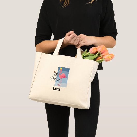 Mini Tote Bag Petite princesse Flamant rose rose - Tiny Fourre-t (Devant (produit))