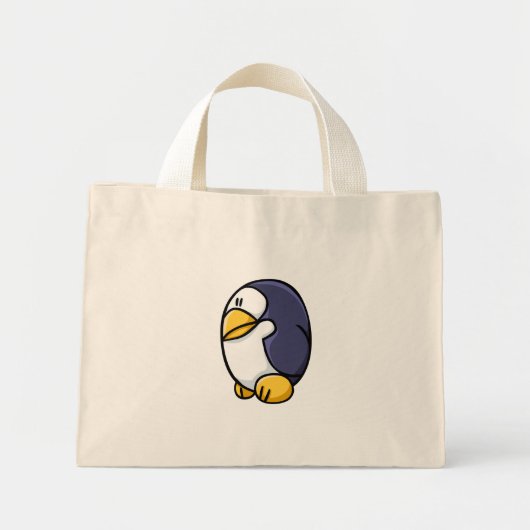 Mini Tote Bag Pingouin de caricature (Devant)