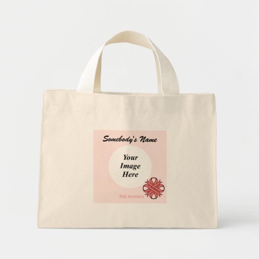 Mini Tote Bag Pink Clover Ribbon (Devant)