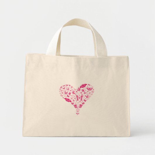 Mini Tote Bag pink heart (Devant)