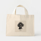 Mini Tote Bag Poodle noir (Devant)