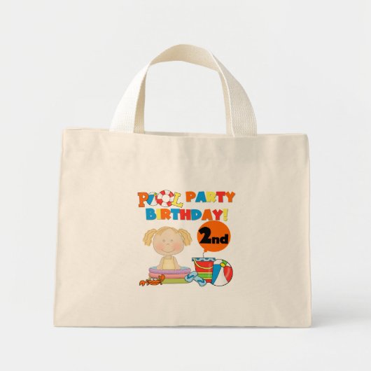 Mini Tote Bag Pool Party 2e anniversaire Tshirts et cadeaux (Devant)