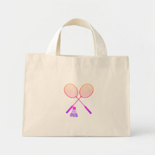 Mini Tote Bag Raquettes Badminton Shuttlecock Birdie Ombre