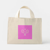 Mini Tote Bag Raquettes de tennis et boule rose (Dos)