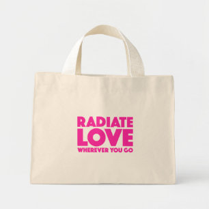 Mini Tote Bag Rayonner l'amour où que vous alliez Citation insp