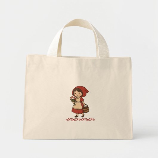 Mini Tote Bag red girl (Devant)