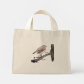 Mini Tote Bag Robin perché sur une feuille de lierre (Dos)