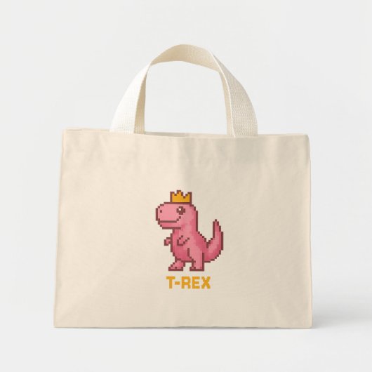 Mini Tote Bag Roi Dinosaure Mignon - Trex (Devant)