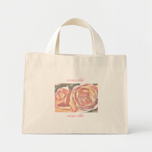 Mini Tote Bag Roses thé du jardin (Devant)