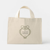 Mini Tote Bag Sage Irish Celtic Swan Maid of Honor Initiales (Dos)