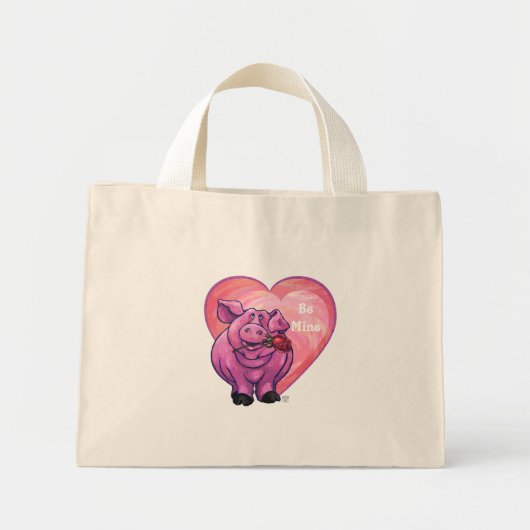 Mini Tote Bag Saint Valentin au cochon (Devant)