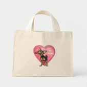 Mini Tote Bag Saint-Valentin du Chihuahua (Devant)