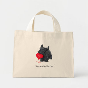 Mini Tote Bag Saint-Valentin Terrier Écossais