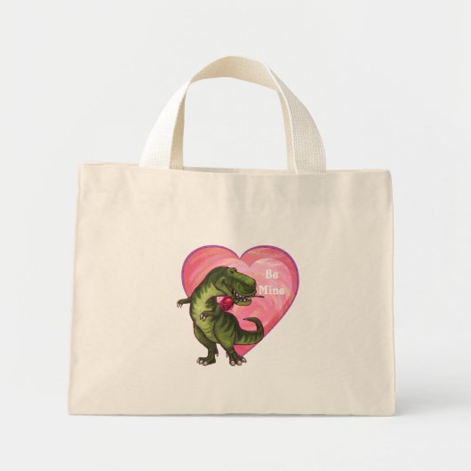 Mini Tote Bag Saint Valentin Tyrannosaurus (Devant)