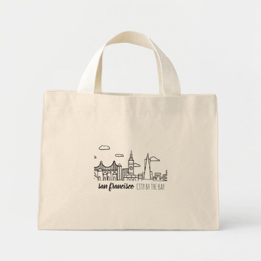 Mini Tote Bag San Francisco Skyline (Devant)
