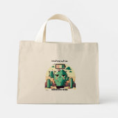 Mini Tote Bag Sarcastic Cactus with Low Battery (Dos)