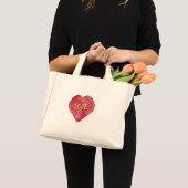 Mini Tote Bag Scribble Heart Gold Love (Devant (produit))