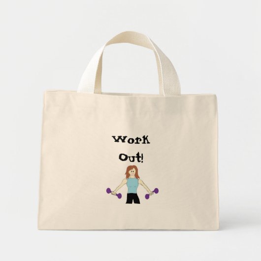 Mini Tote Bag S'entraîner avec des poids (Devant)