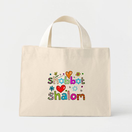 Mini Tote Bag Shabbat, Shalom (Devant)